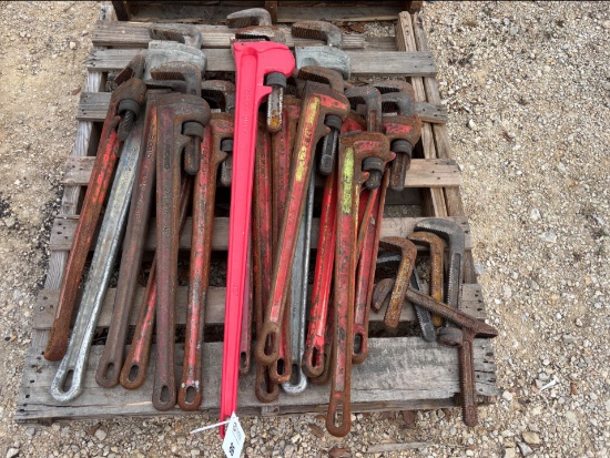 Pallet of Assorted Pipe Wrenches