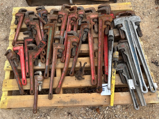 Pallet of Assorted Pipe Wrenches
