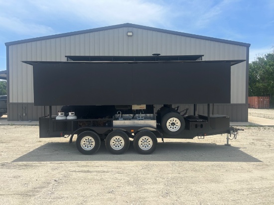 Triple Axle Covered BBQ Smoke Pit on Trailer