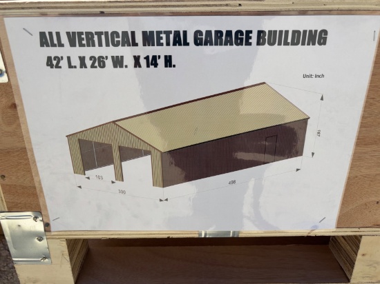 42'L x 26'W All Vertical Metal Garage Building