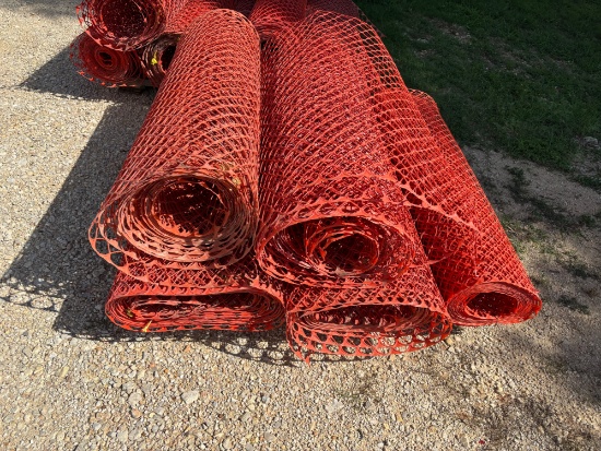 Pallet of 5 Rolls of Orange Safety Fencing