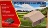 23 x 22 ft, Double Garage Metal Barn Shed