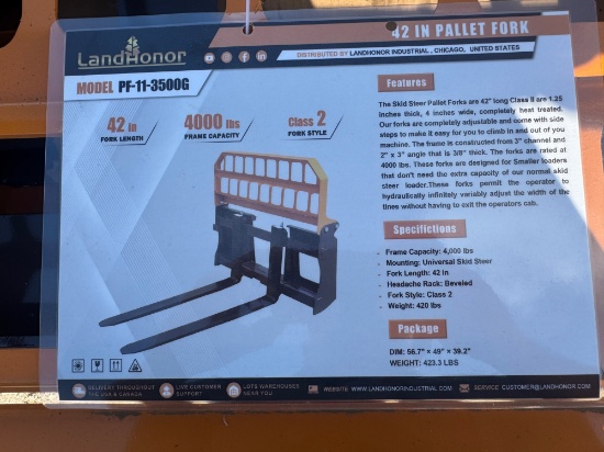 Landhonor 42" Skid Steer Pallet Fork
