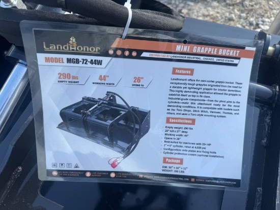 Landhonor Mini Skid Steer Grapple Bucket
