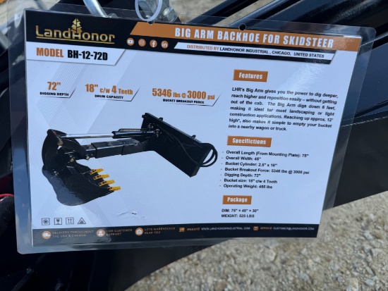 Big Arm Backhoe For Skid Steer