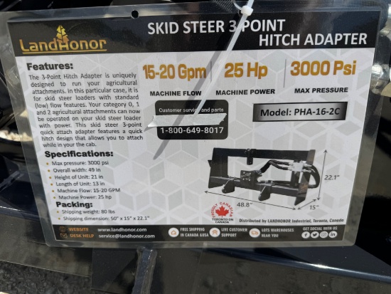 Skid Steer 3 Point Hitch Adapter