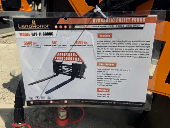 2026 Landhonor Heavy Duty Hydraulic Forks w/ Frame