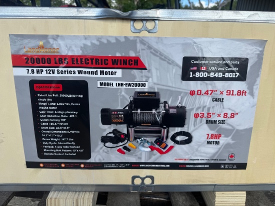 2026 Landhonor 20,000lb Electric Winch