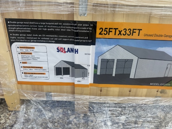 High-End Heightened 25ftx33ft Double Garage Metal Shed