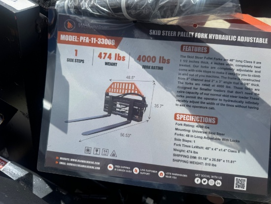 2026 Wolverine Adjustable Hydraulic Pallet Forks