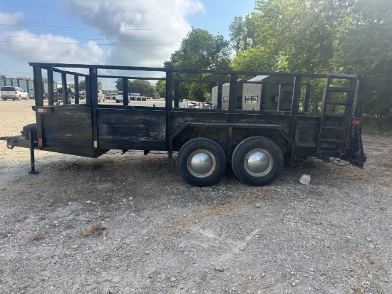 16'x 75" Black Utility Trailer w/Side Rail Extensions