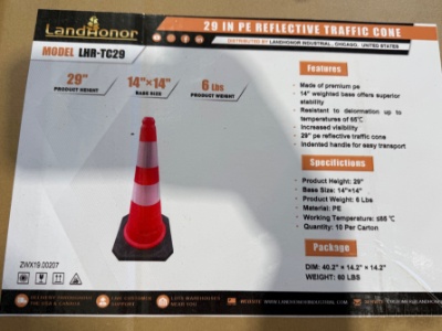 Landhonor (30) 29IN PE Reflective Traffic Cones