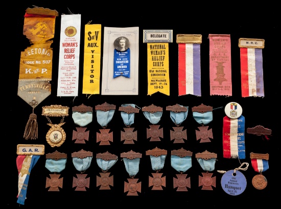 Lot of 13 Woman's Relief Corps Badges