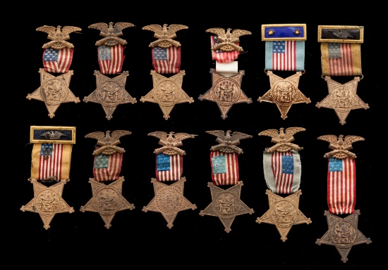 Lot of 12 GAR Veteran's Bronze Medals