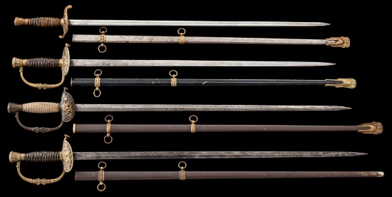 Lot of 4 GAR Swords and Scabbards