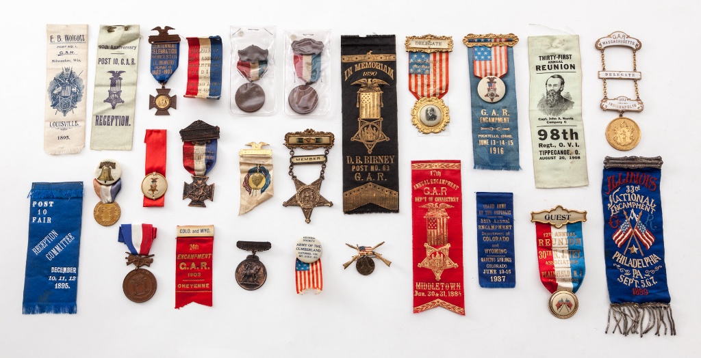Lot of GAR Ribbons and Medals