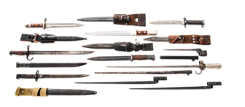 Lot of Ten (10) Military Bayonets
