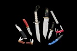 Lot of 9 Fixed Blade & Folding Knives