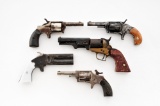 Lot of 5 Antique or Reproduction Pistols