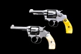 Lot of 2 Nickel Revolvers: Colt & S&W
