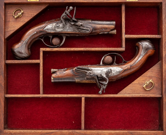 Matched Pair of French Flintlock Coat Pistols