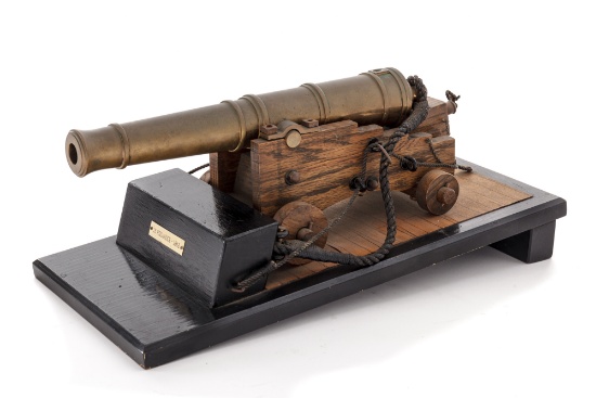 Scale Model of 18-Pound Brass Naval Cannon