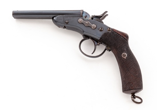 Unusual Antique Belgian SxS Rolling Block Pistol