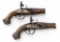 Matched Pair of French Flintlock Coat Pistols