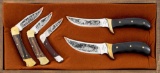 Scarce Buck Knives Aurum Etched Knife Set