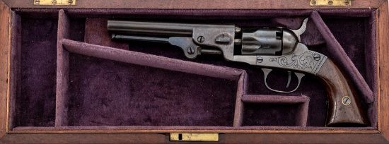 Cased Antique Bacon Perc. Pocket Revolver, 2nd Model