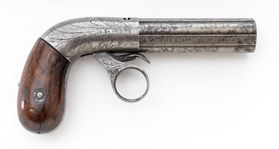 Rare Antique G. Leonard, Jr. Double Action Ring-Trigger Pepperbox Pistol