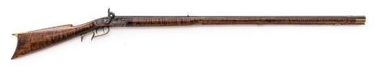 Antique American Kentucky-Style Percussion Long Rifle