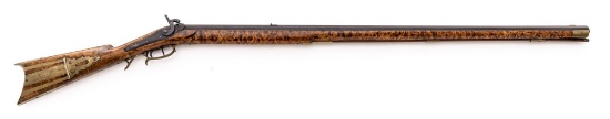 Antique American Single-Shot Percussion Long Rifle, by J. Keller