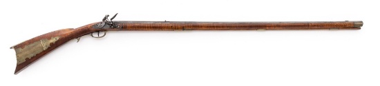 Antique American Flintlock Kentucky Long Rifle