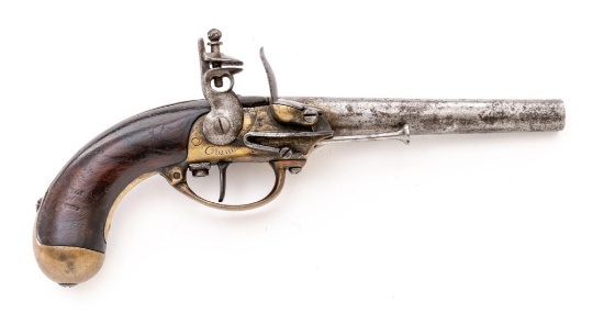 Revolutionary War-Era French Model 1777 Flintlock Cavalry Pistol, with rare Original Belt Hook