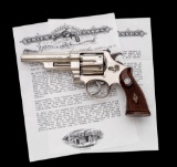 Scarce Nickel Finished Smith & Wesson Registered Magnum Double Action Revolver