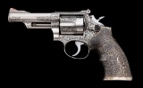 Custom Engraved Smith & Wesson Model 66 Double Action Revolver