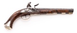 Exquisite 18th C. Silver-Mounted German Flintlock Holster Pistol, by Johann Christoph Kuchenreiter