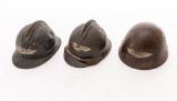 Lot of Three (3) Captured Foreign Luftschutz Helmets