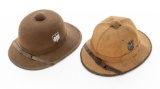 Lot of Two (2) WWII German Tropical Pith Helmets