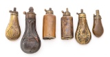 Lot of Six (6) Small Powder Flasks