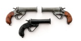 Lot of Three (3) British Berridge No. 1 Mk IV Single Shot Flare Pistols