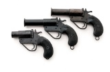 Lot of Three (3) British Molins No.1 Mk V Single Shot Flare Pistols