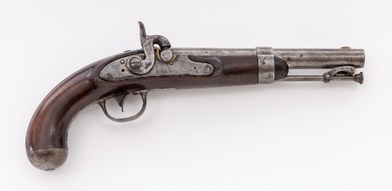 R. Johnson Model 1836 Smoothbore Flintlock Pistol, converted to percussion