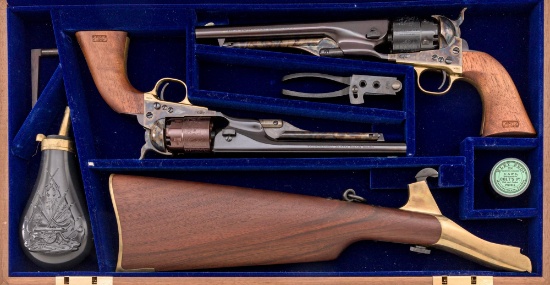 Cased Pair of Colt 1860 Army U.S. Cavalry Commemorative Black Powder Percussion Revolvers
