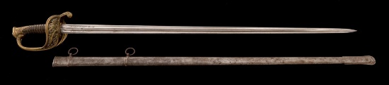French Model 1855 Superior Infantry Officer's Sword, with Scabbard