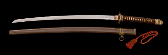 WWII Japanese Officer's Shin-Gunto Sword, with Antique Family Hand-Forged Blade