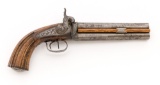 European Double-Barrel Percussion Howdah Pistol