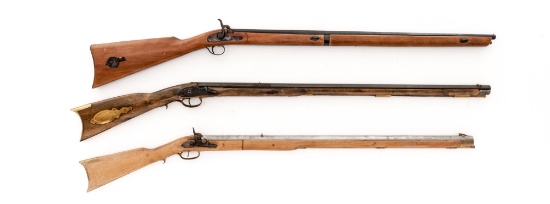 Lot of Three (3) Modern Flintlock and Percussion Long Rifles