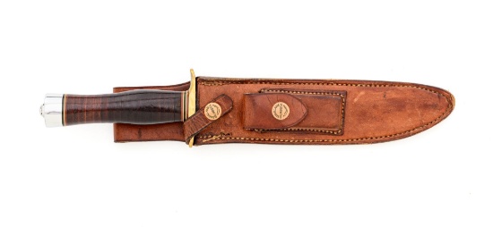 Circa 1960's Randall Model 1-8 "Fighter" Knife with Brown Button Sheath